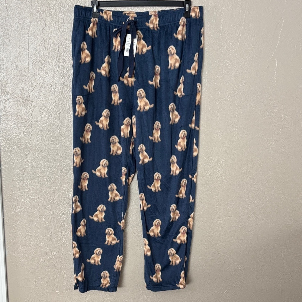 NWT Men’s Cuddl Duds Super Soft‎ pajama lounge pants XL Blue Dog Print